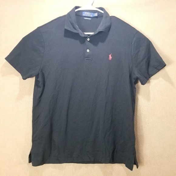Polo RALPH LAUREN Custom Slim FIT Men's shirt Short Sleeve Collared Size L - Picture 1 of 9